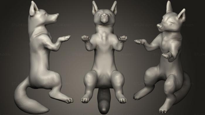 Animal figurines (Jumping Fox, STKJ_1107) 3D models for cnc